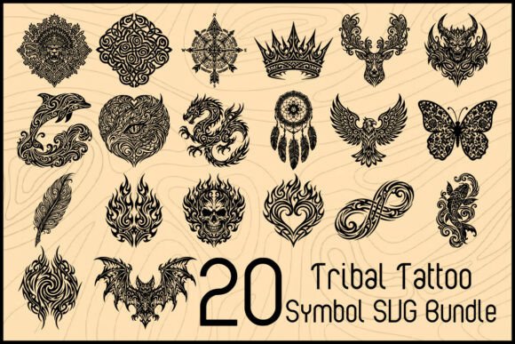 Download Tribal Tattoo Symbol SVG Bundle - Tribal Collection