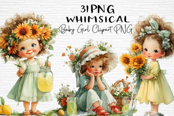 Download Whimsical Baby Girl Clipart PNG - Premium Resources