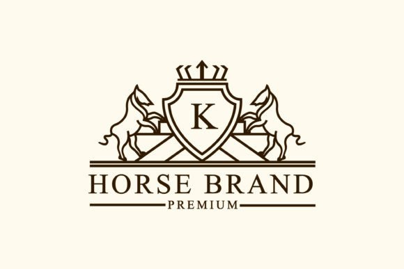 Download Horse Heraldry Emblem Modern Line Style - Premium Resources