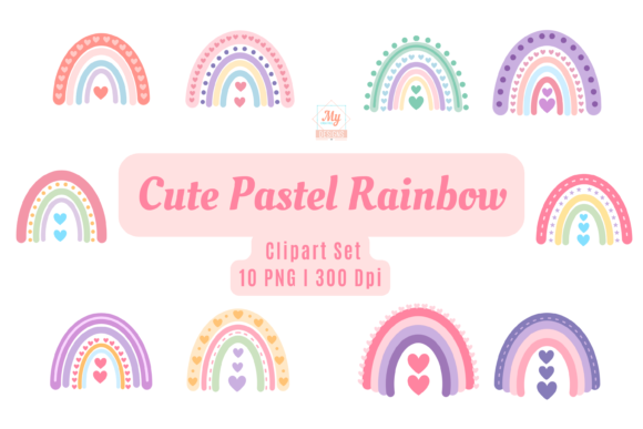 Download Cute Pastel Rainbow ClipArt - Pastel rainbow clipart Collection