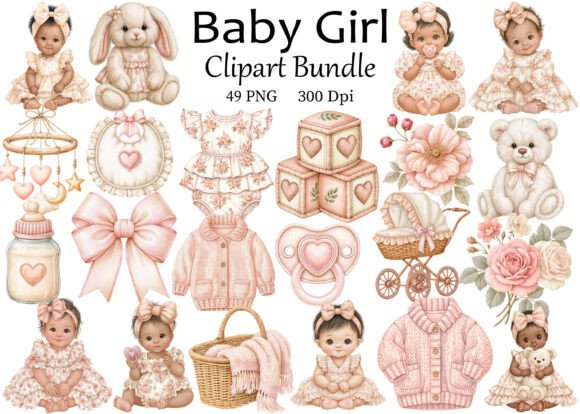 Download Baby Girl Clipart PNG Bundle - Premium Resources