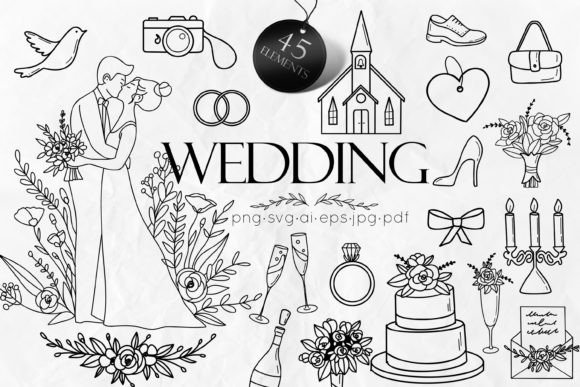 Download Wedding Doodle Illustrations Vector - Doodle Collection