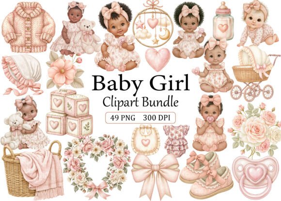 Download Baby Girl Clipart PNG Bundle - Premium Resources