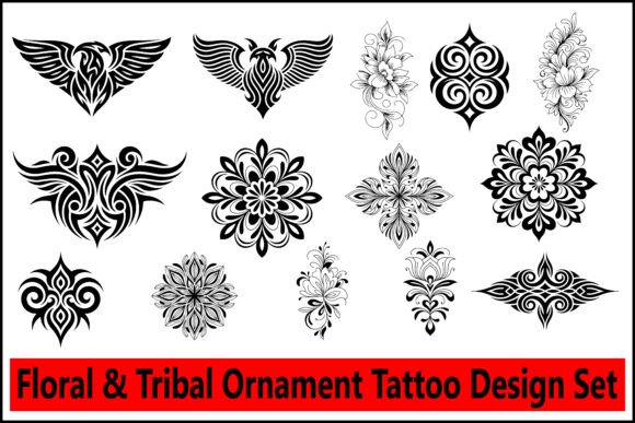 Download Floral &amp; Tribal Ornament Tattoo Set - Tribal Collection